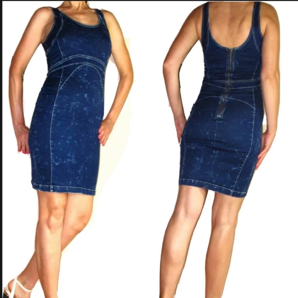 NWOT 7 For all mankind Elegant Black Denim Dress